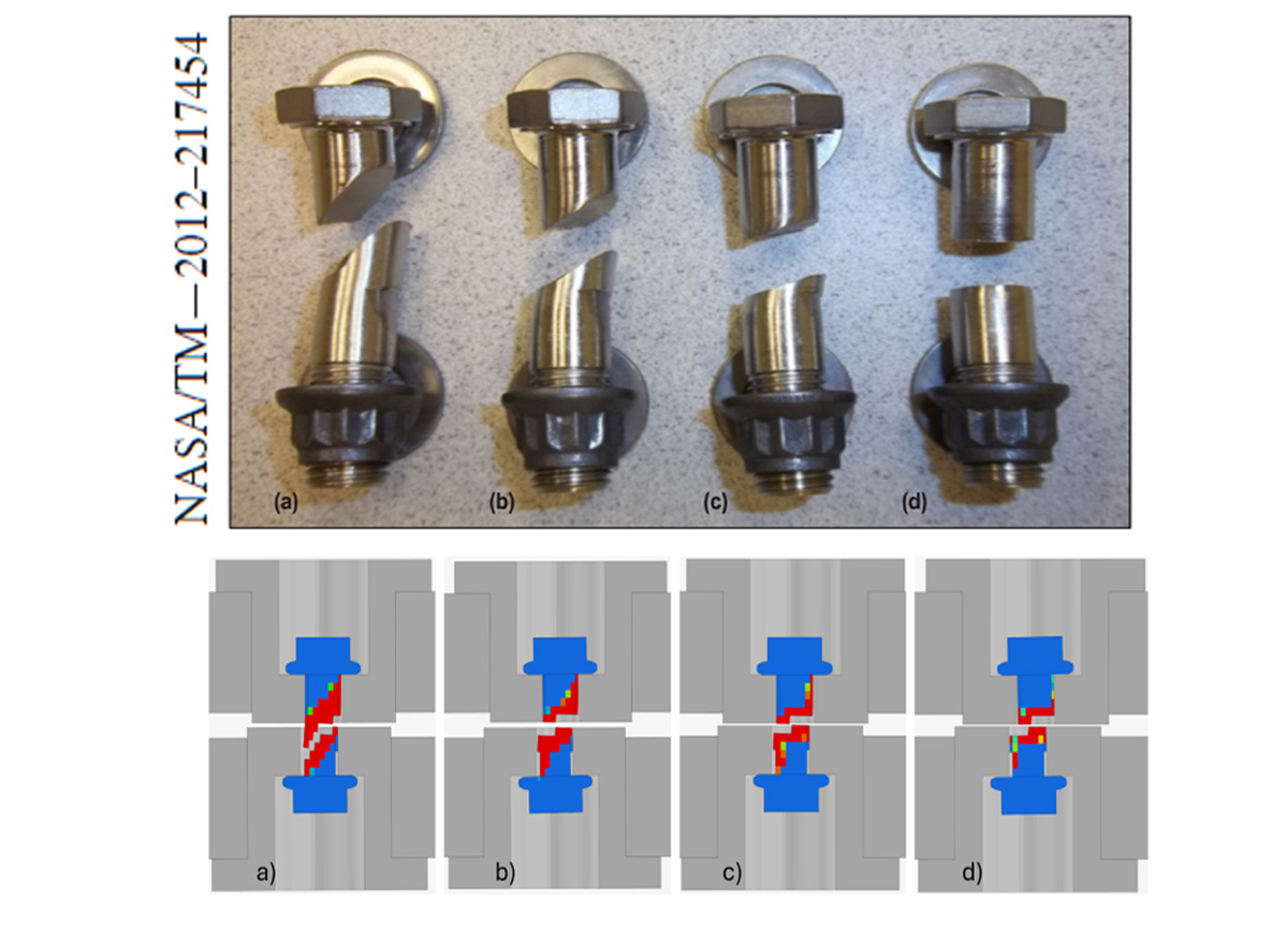 Bolted-joint tests and finite element analysis results